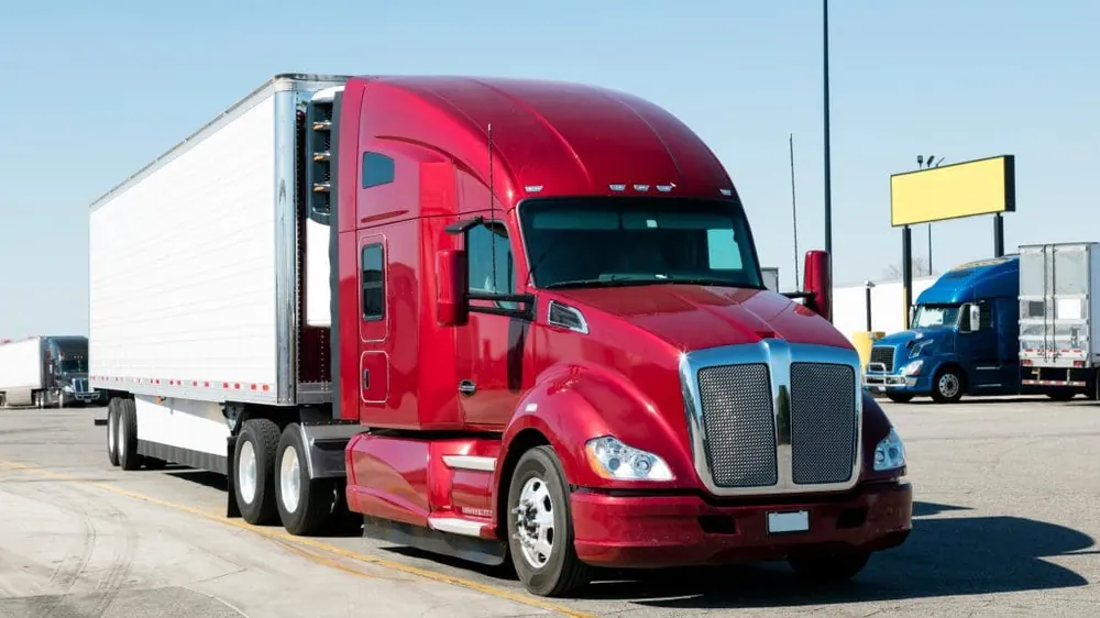 Semi-truck with a refrigerated trailer