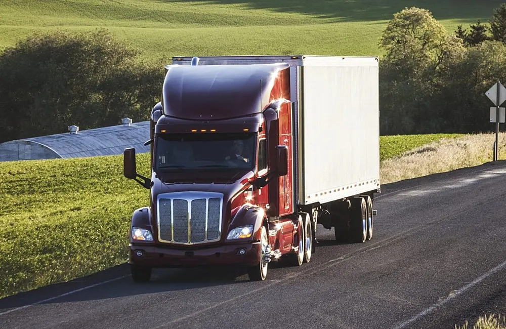 Semi-truck with a full trailer